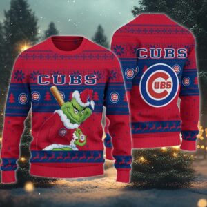 Chicago Cubs Grinch Stolen Ugly Christmas Sweater