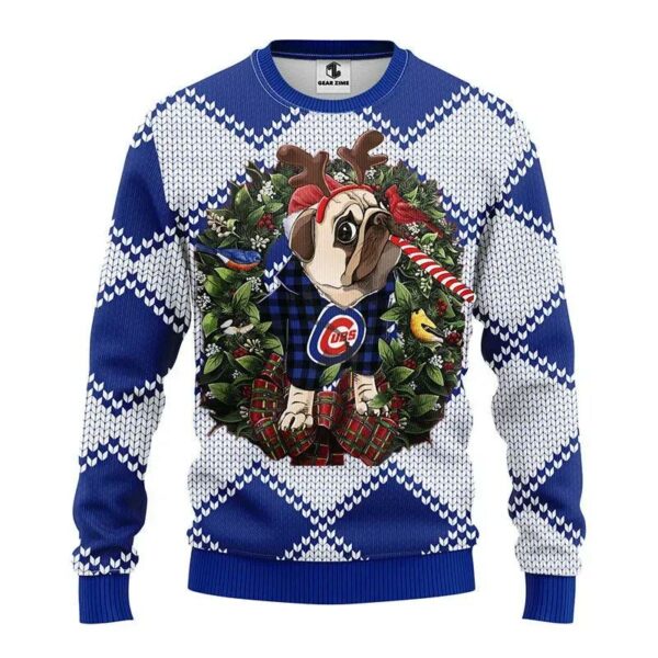 Chicago Cubs Pub Dog Ugly Christmas Sweater