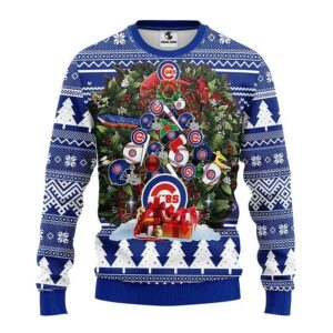 Chicago Cubs Tree Christmas Ugly Sweater