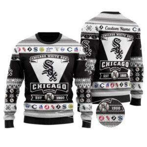 Chicago White Sox Custom Name Ugly Christmas Sweater