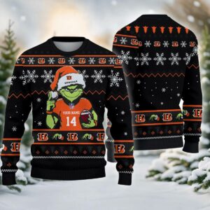 Cincinnati Bengals Grinch Custom Ugly Christmas Sweater