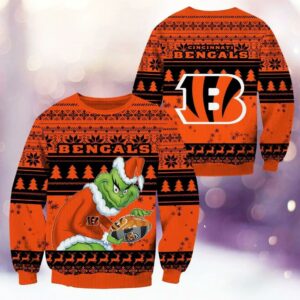 Cincinnati Bengals Grinch Stolen Ugly Christmas Sweater 1