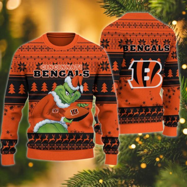 Cincinnati Bengals Grinch Stolen Ugly Christmas Sweater 2