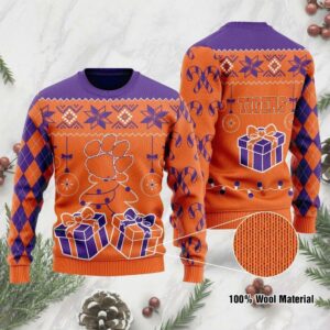 Clemson Tigers Box Gift Ugly Christmas Sweater