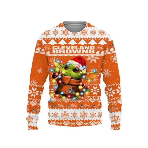 Cleveland Browns Baby Yoda Star Wars Ugly Christmas Sweater