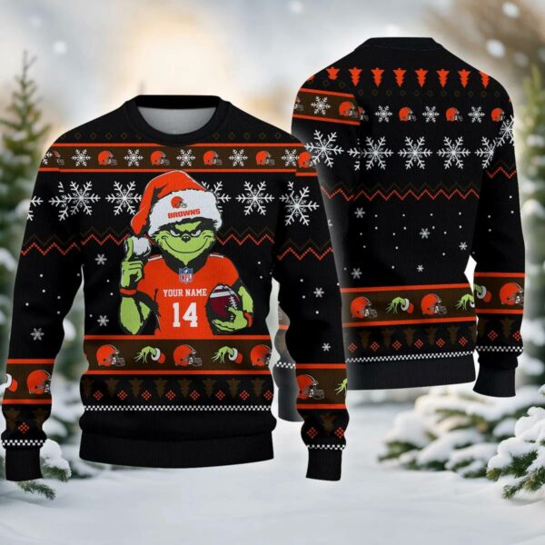 Cleveland Browns Grinch Custom Ugly Christmas Sweater