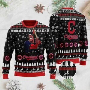 Cleveland Indians Mascot Christmas Ugly Sweater