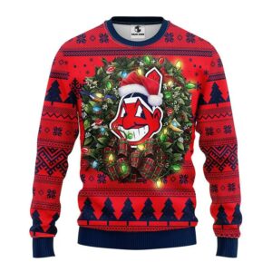 Cleveland Indians Santa Hat Funny Ugly Christmas Sweater