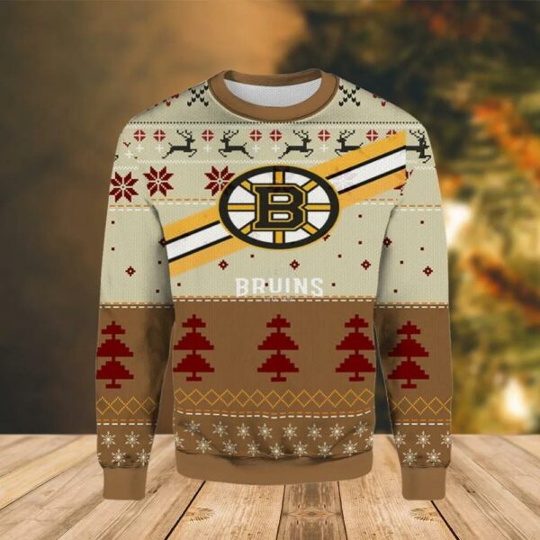 Clinched Atlantic Division Boston Bruins Ugly Christmas Sweater