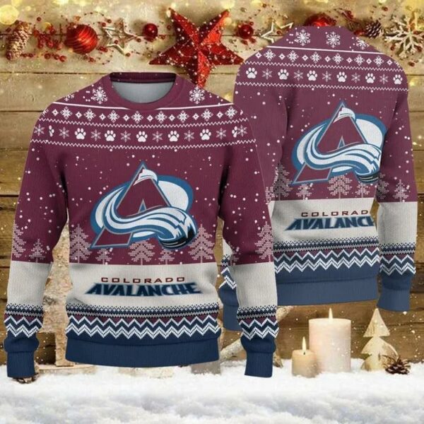 Colorado Avalanche Big Logo Ugly Christmas Sweater