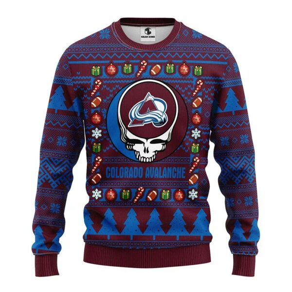 Colorado Avalanche Grateful Dead Ugly Christmas Sweater