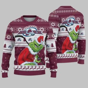 Colorado Avalanche Grinch Stolen Ugly Christmas Sweater