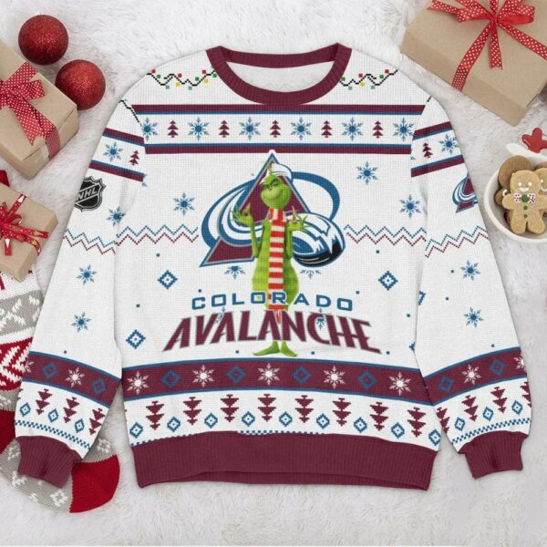 Colorado Avalanche Grinch Ugly Christmas Sweater