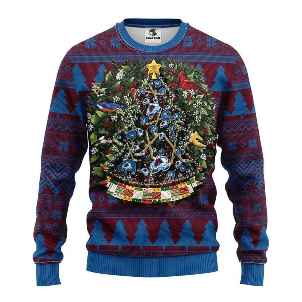 Colorado Avalanche Tree Ball Ugly Christmas Sweater