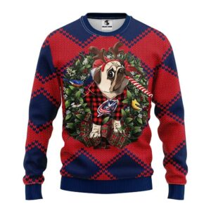 Columbus Blue Jackets Pub Dog Ugly Christmas Sweater