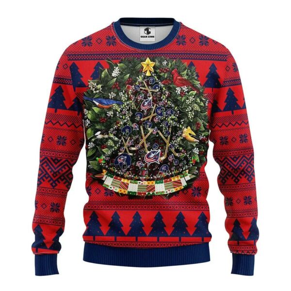 Columbus Blue Jackets Tree Ball Ugly Christmas Sweater