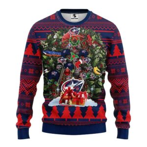 Columbus Blue Jackets Tree Christmas Ugly Sweater