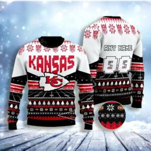 Custom Name Number Kansas City Chiefs Ugly Christmas Sweater