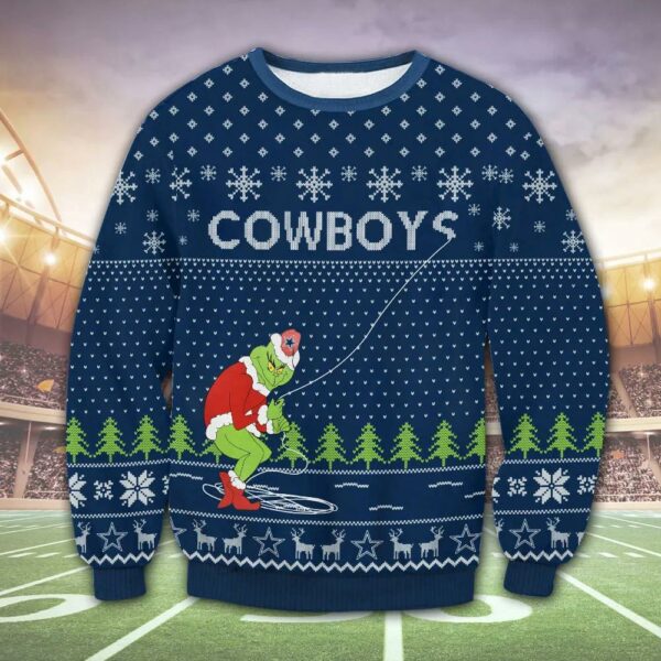 Dallas Cowboys Funny Grinch Ugly Christmas