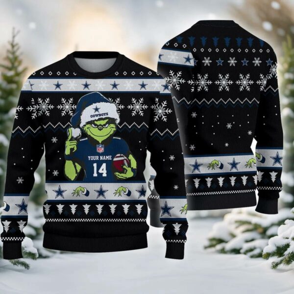 Dallas Cowboys Grinch Custom Ugly Chrismas Sweater