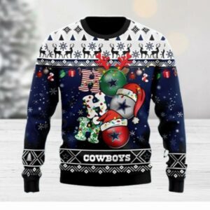 Dallas Cowboys Ho Ho Ho Ugly Christmas Sweater Unique Gift For Men And Women Christmas Sweater Dallas Cowboys 1.jpg