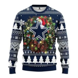 Dallas Cowboys Santa Hat Ugly Christmas Sweater