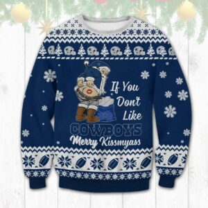 Dallas Cowboys Santa Kissmyass Ugly Christmas Sweater