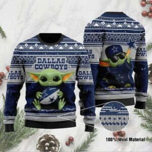 Dallas Cowboys Sweater Ugly Christmas Sweater Baby Grogu Star War Christmas Sweater 1.jpg