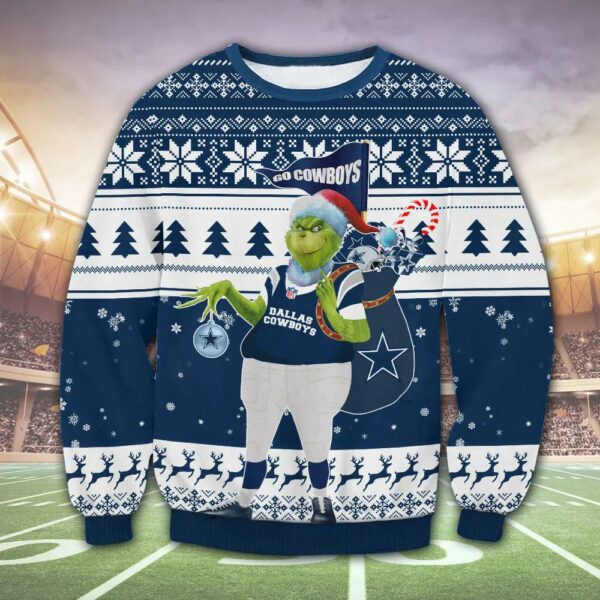 Dallas Cowboys The Grinch Ugly Christmas Sweater