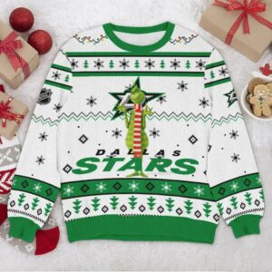 Dallas Stars NHL Grinch Ugly Christmas Sweater