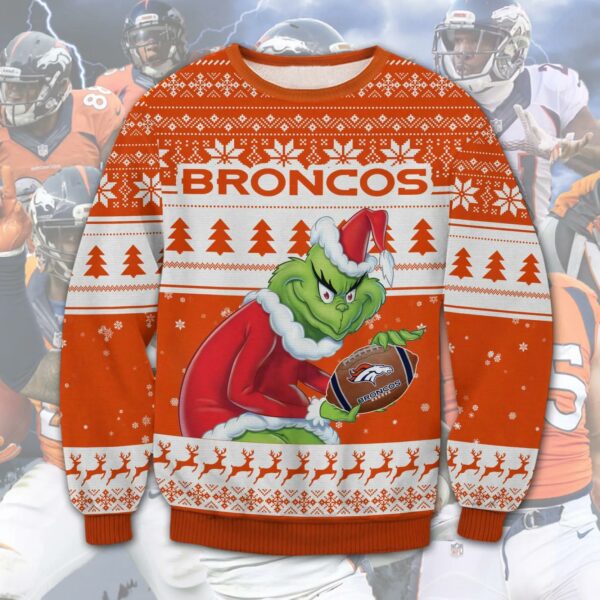 Denver Broncos Grinch Stolen Ugly Christmas Sweater