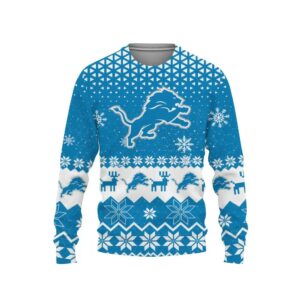 Detroit Lions Big Logo Ugly Christmas Sweater