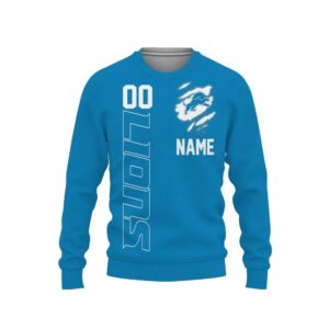 Detroit Lions Custom Name Number Ugly Christmas Sweater