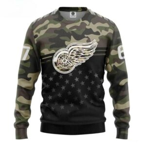 Detroit Red Wings Custom Number Ugly Christmas Sweater