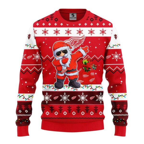 Detroit Red Wings Dabbing Santa Claus Ugly Christmas Sweater