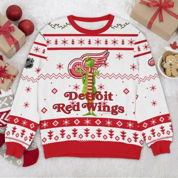 Detroit Red Wings NHL Grinch Ugly Christmas Sweater