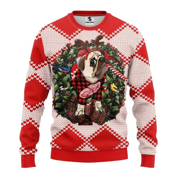 Detroit Red Wings Pub Dog Ugly Christmas Sweater