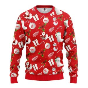 Detroit Red Wings Santa Claus Snowman Ugly Christmas Sweater