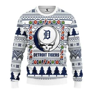 Detroit Tigers Grateful Dead Ugly Christmas Sweater