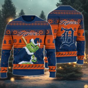 Detroit Tigers Grinch Stolen Ugly Christmas Sweater