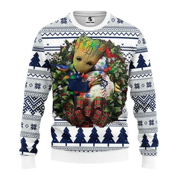 Detroit Tigers Groot Hug Ugly Christmas Sweater