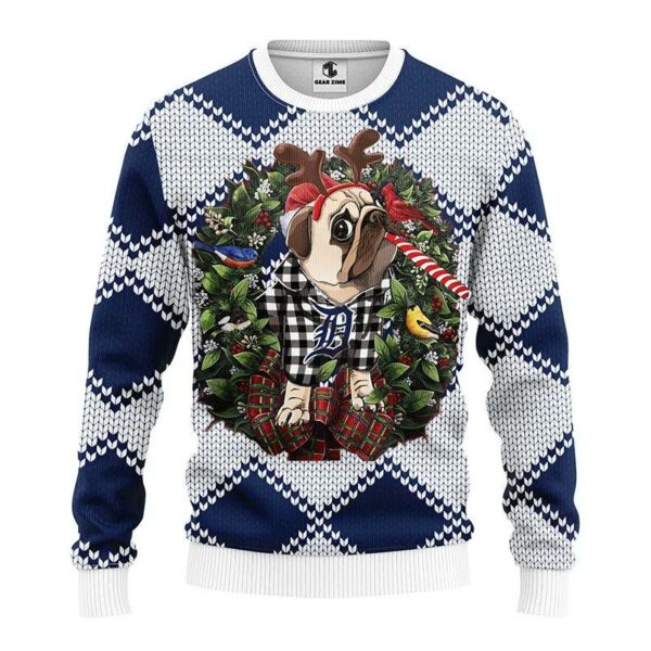 Detroit Tigers Pub Dog Ugly Christmas Sweater