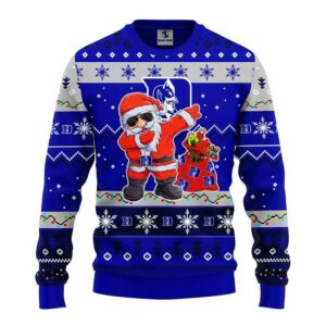 Duke Blue Devils Dabbing Santa Claus Ugly Christmas Sweater