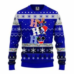 Duke Blue Devils Hohoho Mickey Ugly Christmas Sweater