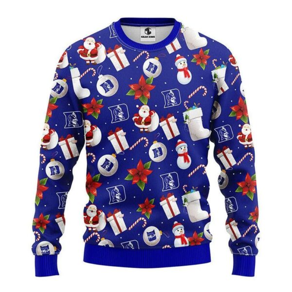 Duke Blue Devils Santa Claus Snowman Ugly Christmas Sweater