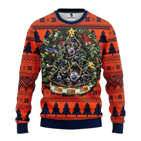 Edmonton Oilers Tree Ball Ugly Christmas Sweater