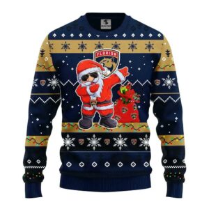 Florida Panthers Dabbing Santa Claus Ugly Christmas Sweater