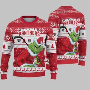 Florida Panthers Grinch Stolen Ugly Christmas Sweater