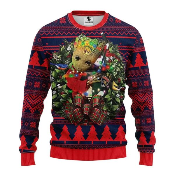 Florida Panthers Groot Hug Ugly Christmas Sweater