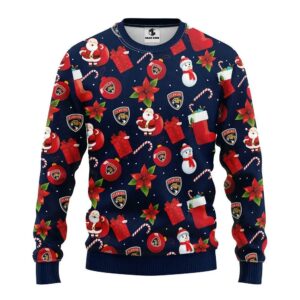 Florida Panthers Santa Claus Snowman Ugly Christmas Sweater